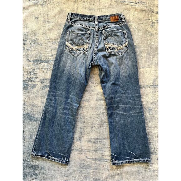 BKE Tyler Distressed Relaxed Fit Straight Leg Jeans 33 x 29 - Picture 2 of 8